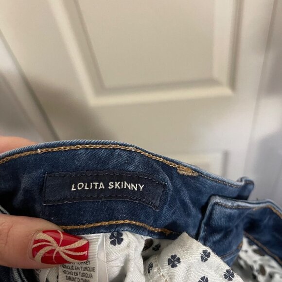 Lucky Brand Womens Dark Wash Distressed Stretch Lolita Skinny Jeans Size 2/26 - Picture 3 of 10